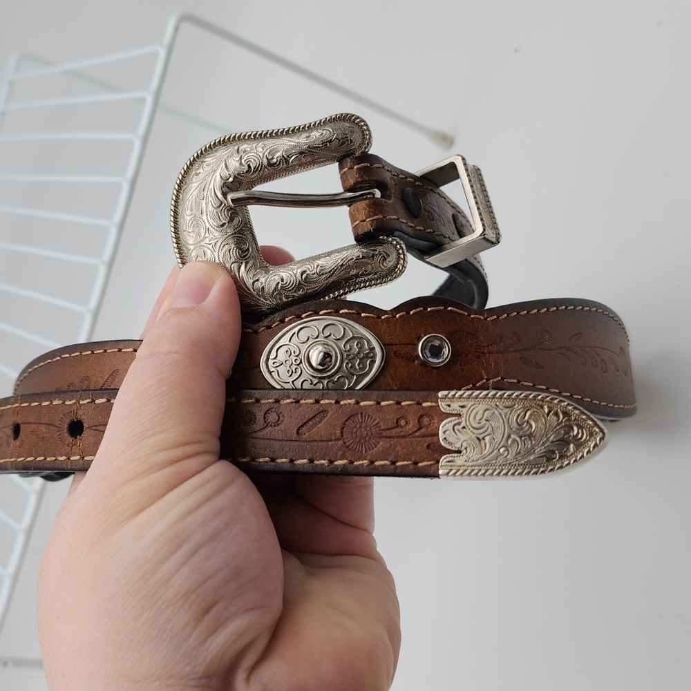 Leather Belt With Medallions No Brand